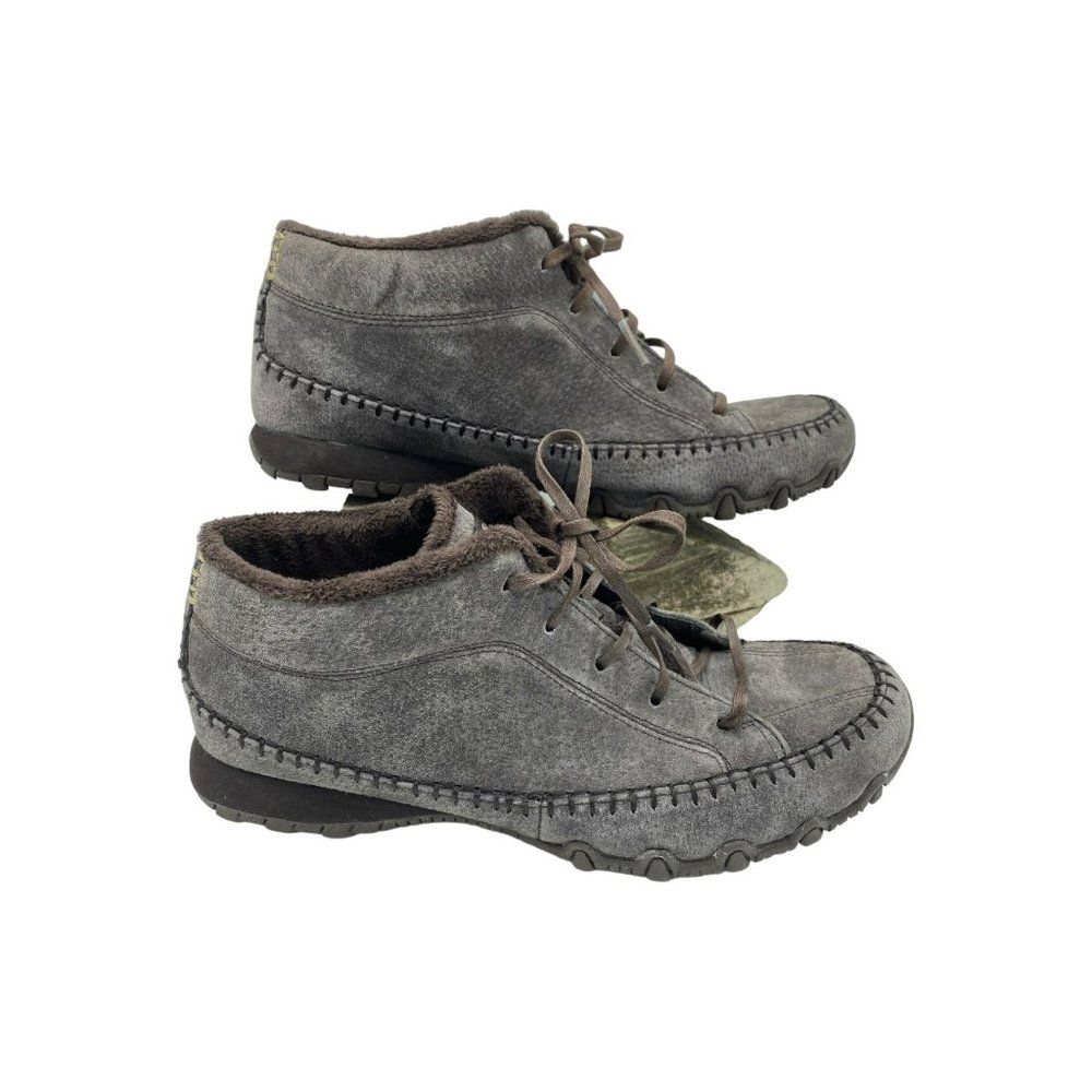 Skechers Women's Brown Leather Bikers Totem Pole Chukka Boot Shoes Sz 9 Relaxed